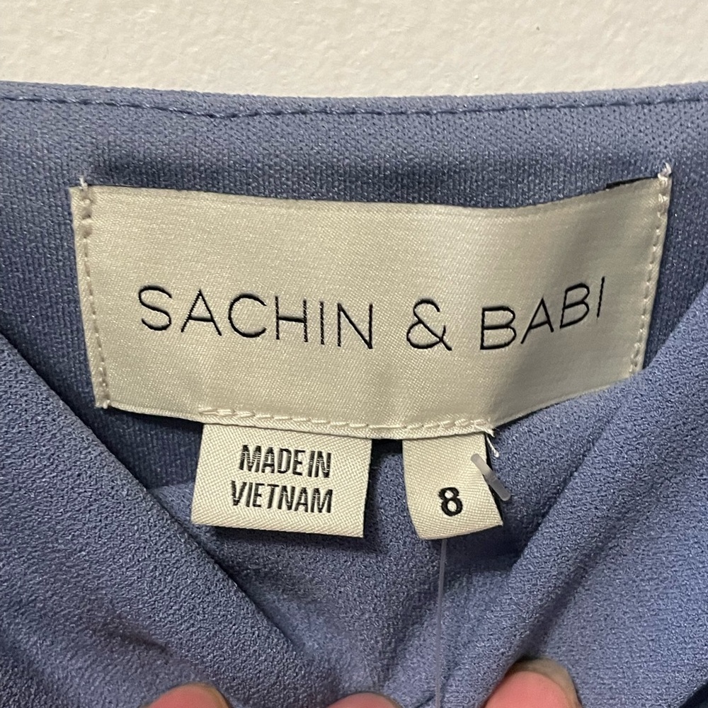 Sachin & Babi-NWT- Paulina Slate Blue 4-Way Stretch Crepe Gown Sz:8 Ret$325 - Picture 8 of 8